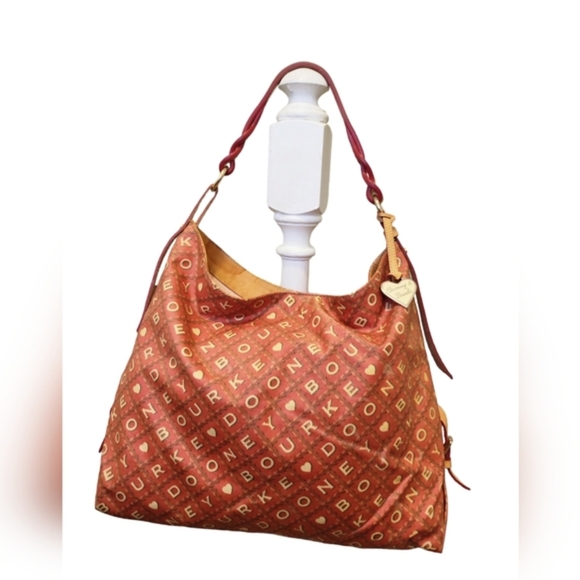 Dooney & Bourke Handbags - Dooney‎ & Bourke Red Orange & Tan Shoulder Bag